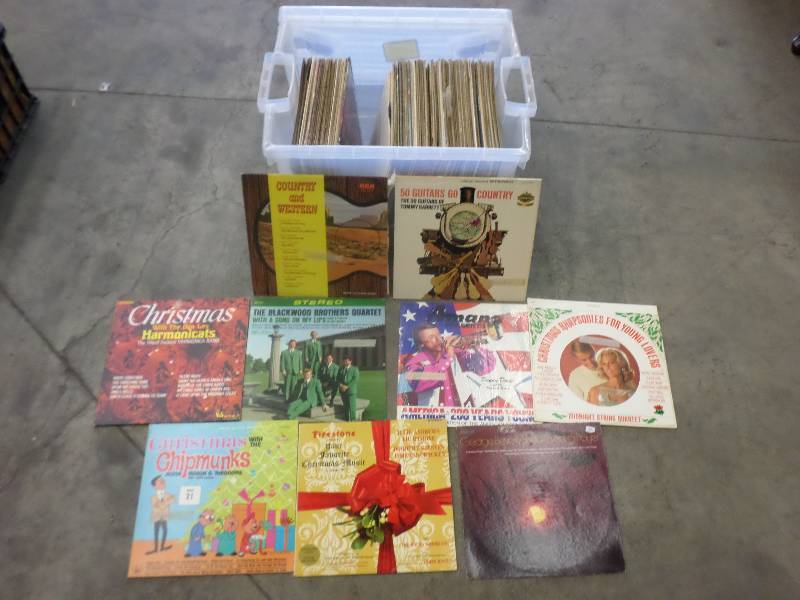 lot 108 image: Tote FULL Of Misc Vintage Records ...