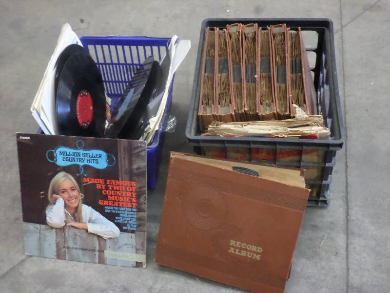 lot 109 image: (2) Crates Full Of Misc Vintage Rec...