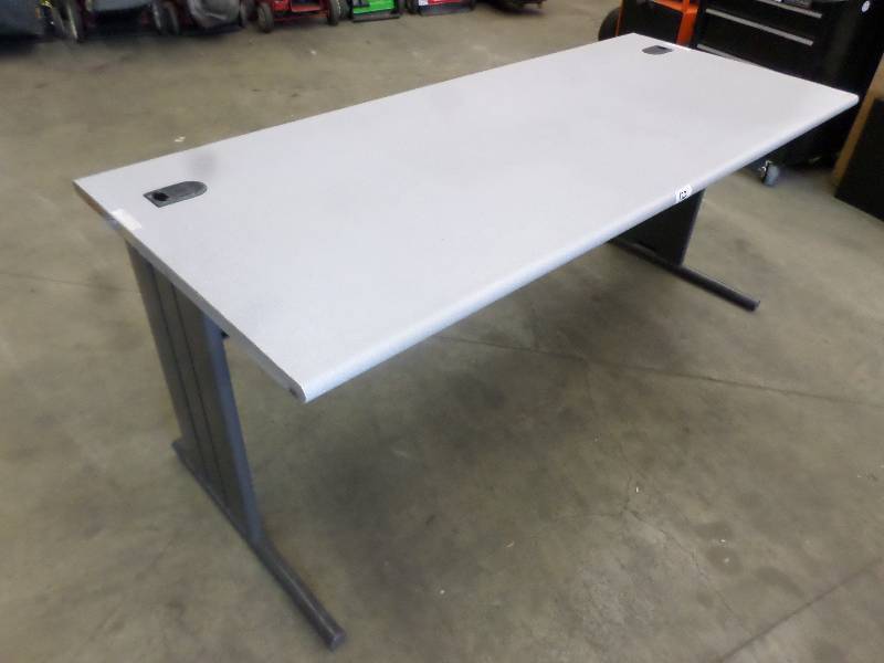lot 132 image: 7ft Steel-Framed Work Table ...