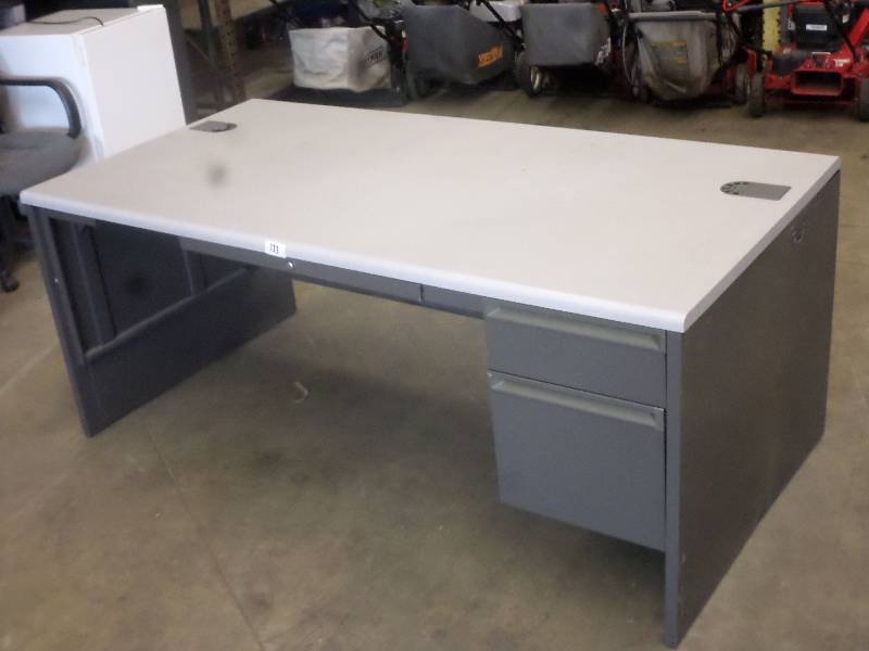 lot 133 image: Lot Of (3) Steel-Framed 2-Drawer Of...
