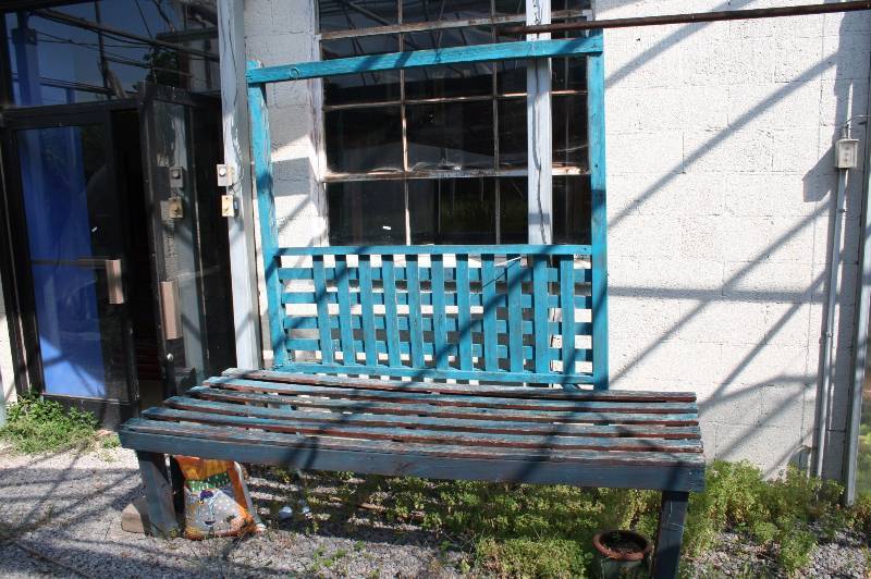 Wood table and trellis