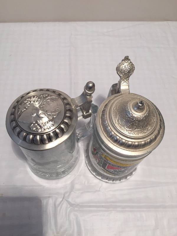 GLASS BEER STEINS