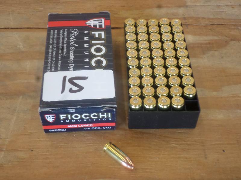 lot 15 image: (50) Rounds Fiocchi 9mm Luger 115Gr...