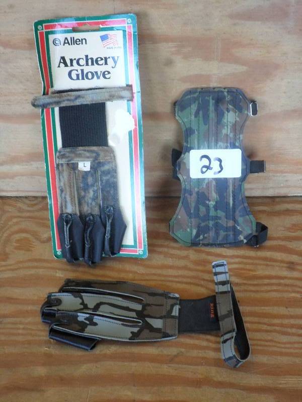 lot 23 image: (3) Unused Archery Gloves ...