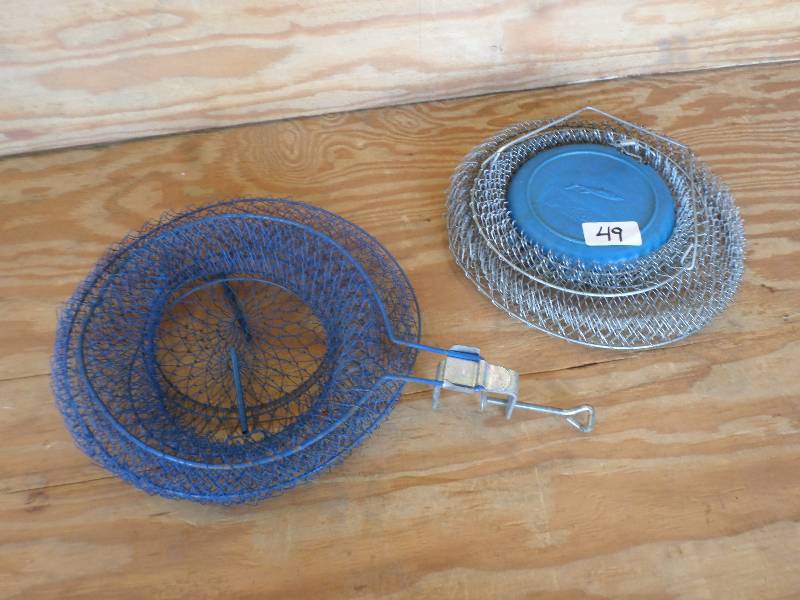 lot 49 image: (2) Steel Wire Fish Baskets ...