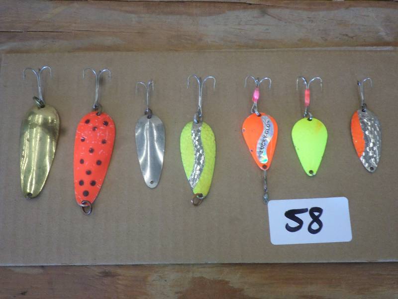lot 58 image: (7) Assorted Spoon Lures ...