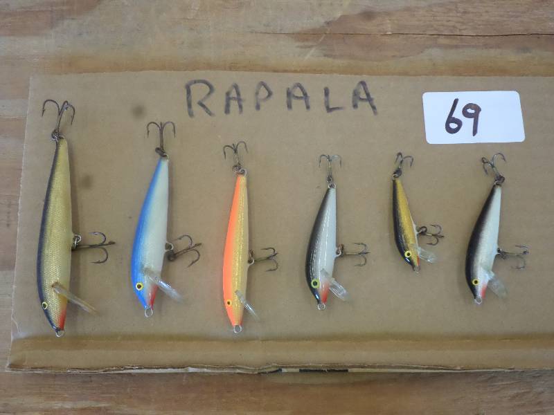 lot 69 image: (6) Rapala Crankbait Lures ...
