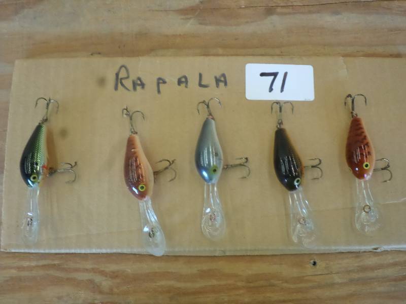 lot 71 image: (5) Rapala Crankbait Lures ...