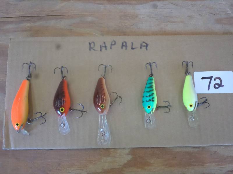 lot 72 image: (5) Rapala Crankbait Lures ...