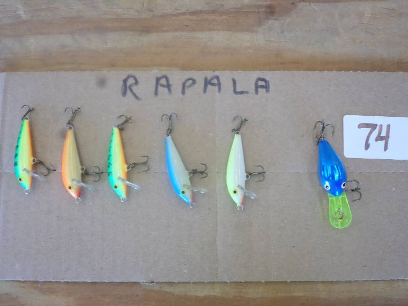 lot 74 image: (6) Rapala Crankbait Lures ...