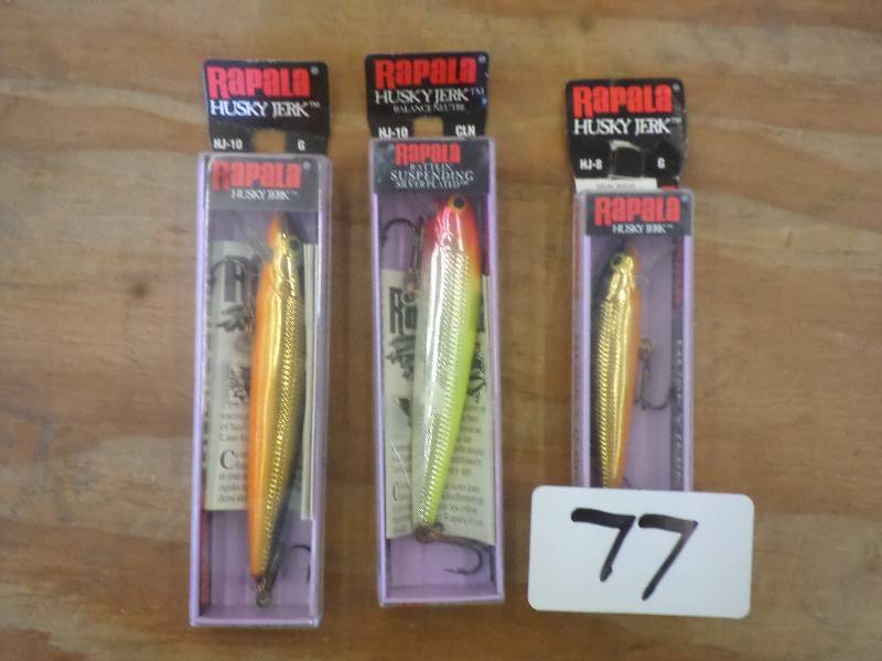 lot 77 image: (3) New Rapala Crankbait Lures ...