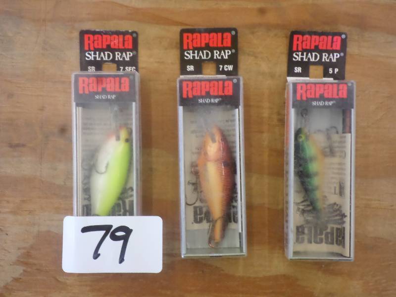 lot 79 image: (3) New Rapala Crankbait Lures ...