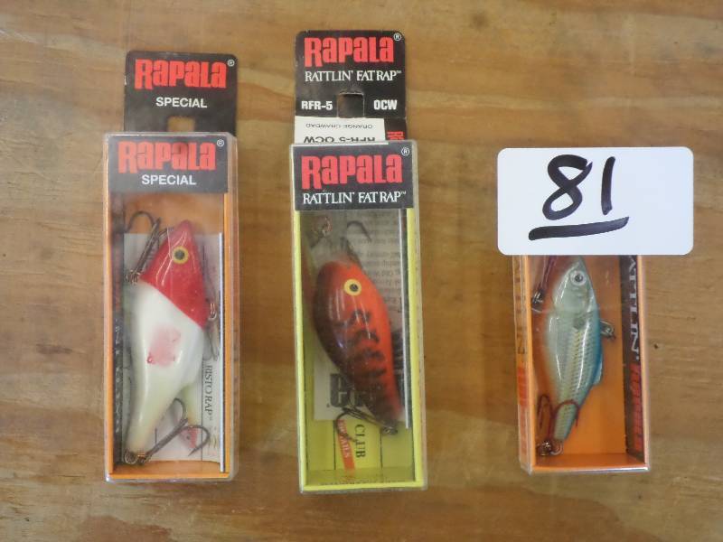 lot 81 image: (3) New Rapala Crankbait Lures ...