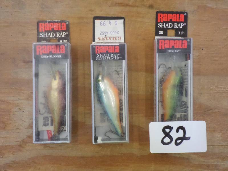 lot 82 image: (3) New Rapala Crankbait Lures ...