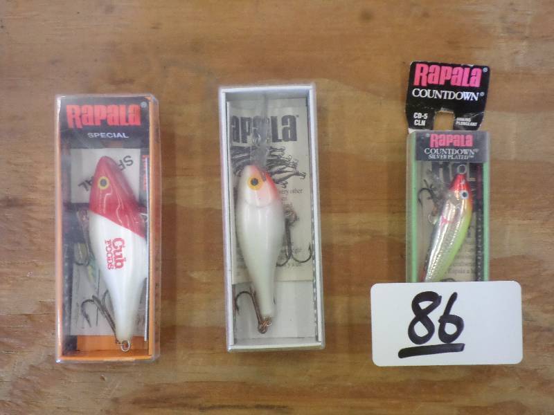 lot 86 image: (3) New Rapala Crankbait Lures ...