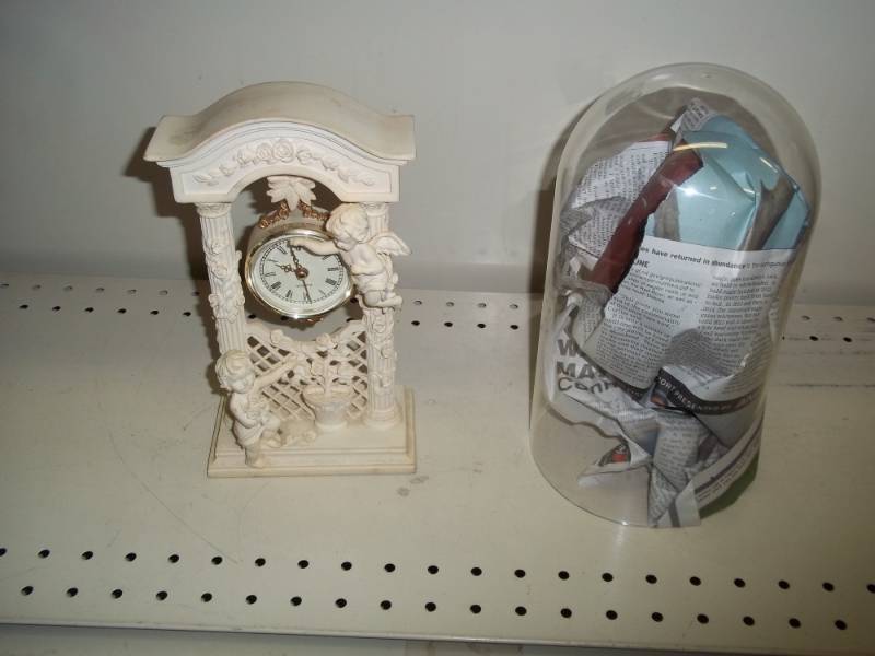 lot 127 image: Dcor angel Clock with Pendulum Clock glass replacement