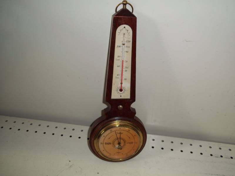 lot 161 image: Barometer and thermometer