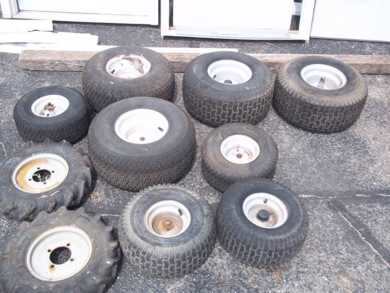 lot 182 image: lot of lawn mower tires