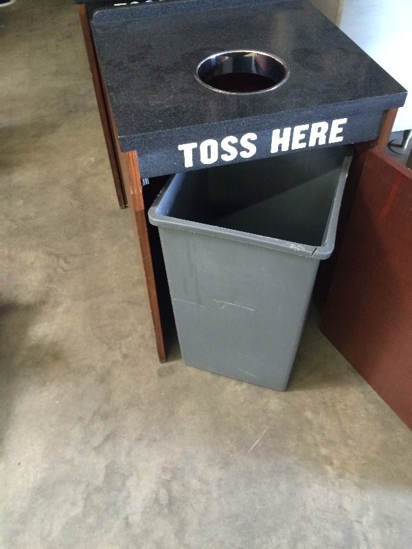 Trash Cabinet Unit - includes basket  dimensions 24.5 wide x 24 deep x 34 high