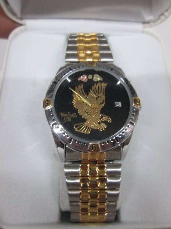 Coleman Mens Black Hills Gold Eagle Watch
