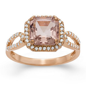 Tiara 14K Rose Gold-Plated Silver Morganite Ring