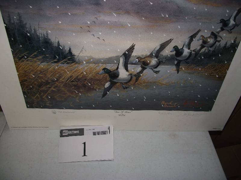 lot 1 image: 2322500 - �Time To Leave�, by Les Kouba & Bud Grant (unframed, signed, resigned)