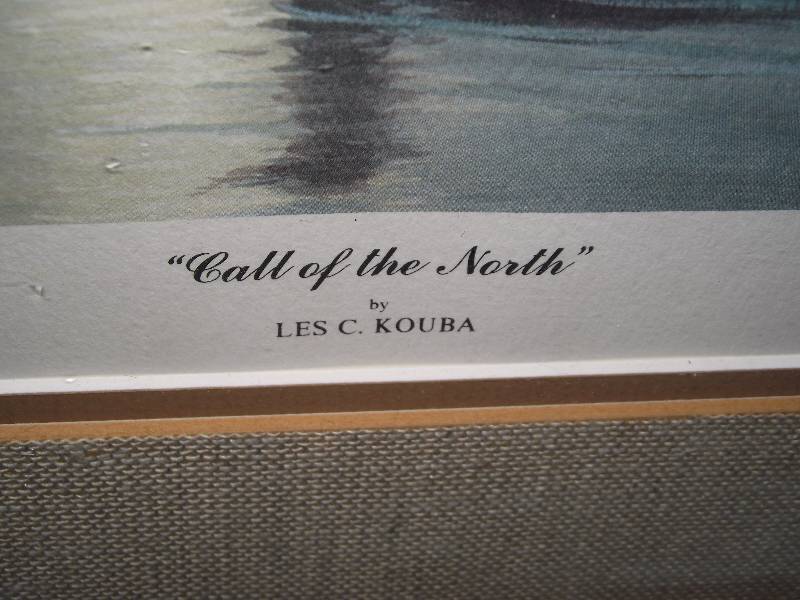 lot 5 image: 4272500 � �Call of the North� by Les Kouba, matted, framed and resigned,