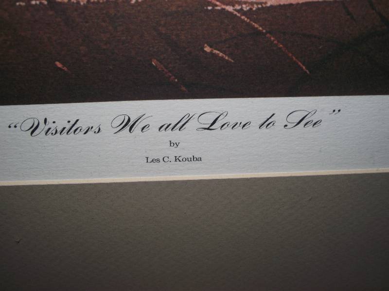 lot 7 image: 3641000 � �Visitors We All Love to See� by Les Kouba, matted, framed and resigned