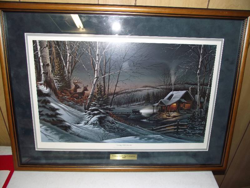 lot 12 image: �Evening With Friends� (A Cabin Reunion Under  the White-Taileds� Watchful Eye)  by Terry Redlin