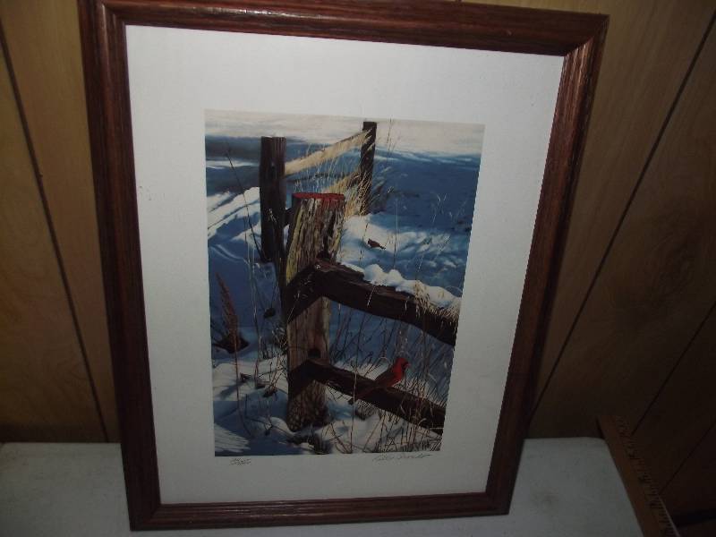 lot 16 image: 1941000 � �Cardinals� by Rollie Brandt, resigned and framed,