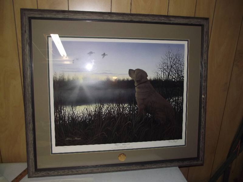 lot 22 image: 32955000 � �Diligence � Yellow Lab� by Antony J. Padgett, matted, framed, resigned