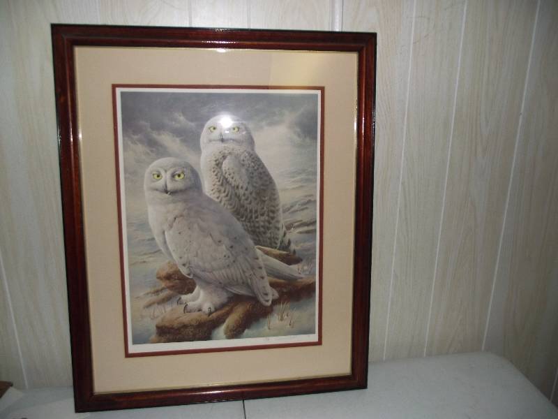 lot 42 image: The Snowy Owl by Raymond Watson, resigned �84, framed and matted,