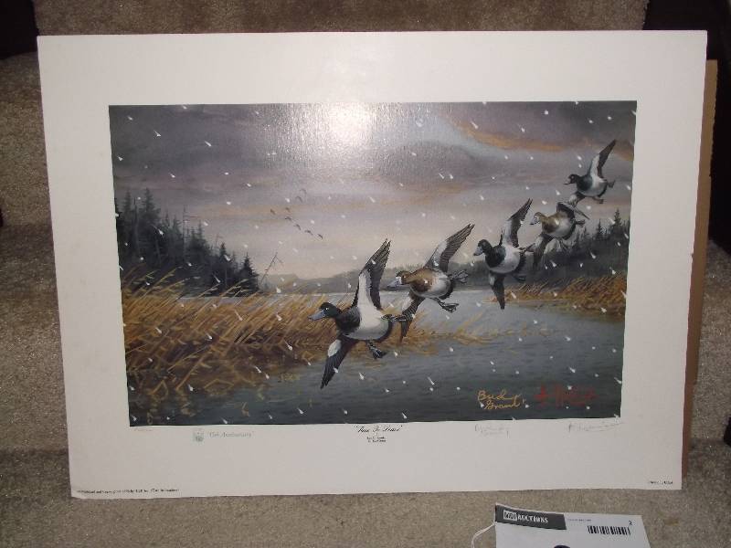 lot 2 image: 23682500 - �Time To Leave�, by Les Kouba & Bud Grant (unframed, signed, resigned)