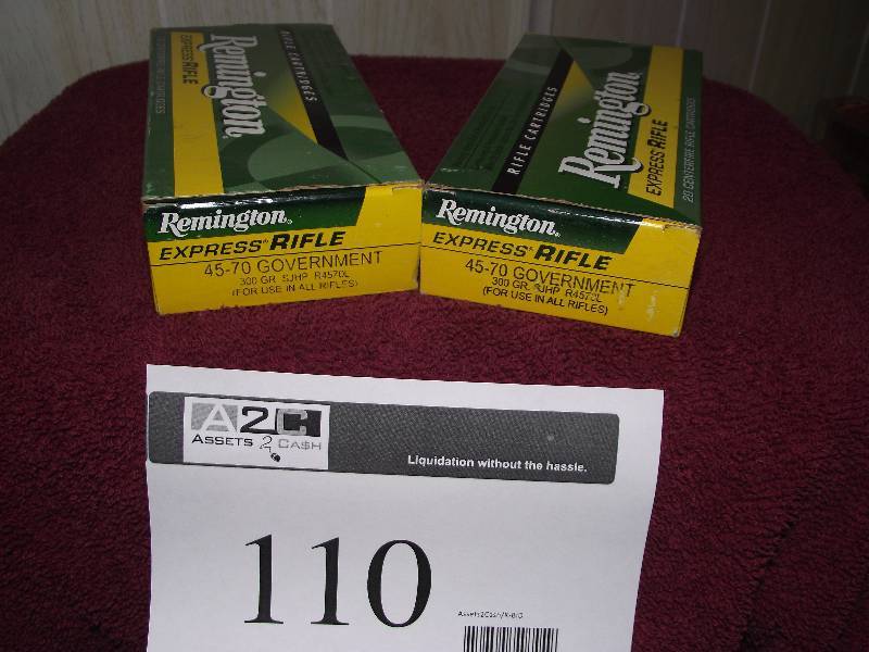 lot 110 image: 2 boxes of 20 each Remington 4570 300 gr SJHP