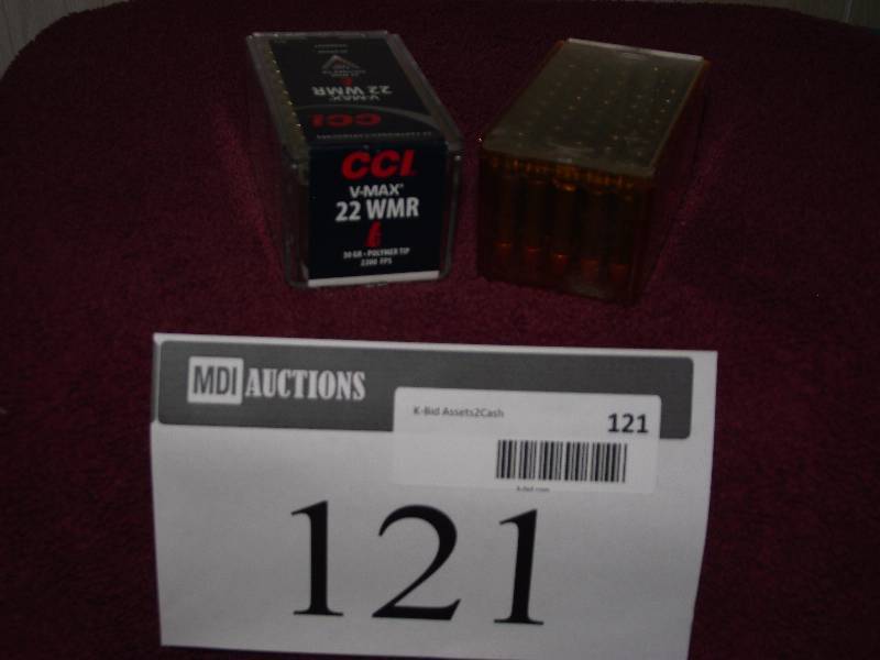 lot 121 image: CCI 22 magnum 50 FMJ and50 V-Max