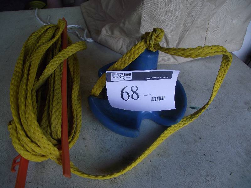 lot 68 image: Rubber coated anchor with poly rope