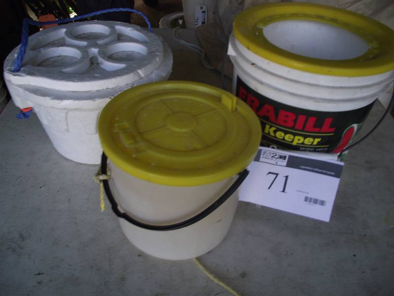 lot 71 image: 3 minnow buckets
