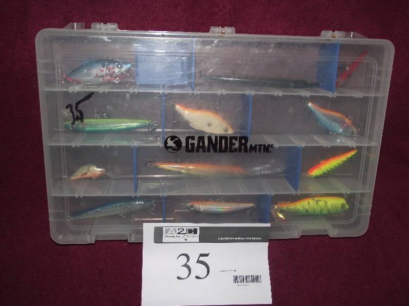 lot 35 image: Plastic tray with 12 lures
