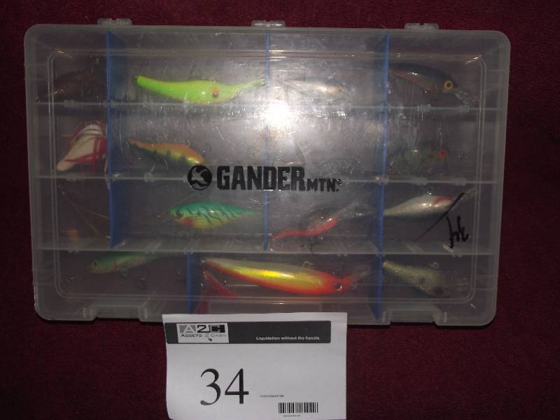 lot 34 image: Plastic tray with 15 lures