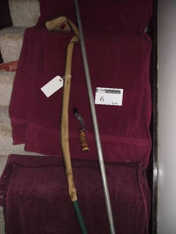 lot 6 image: Action Rod Model 116 by Orchard Industries,  Hastings, MI. Hollow glass 66in. in linen zippered  case.