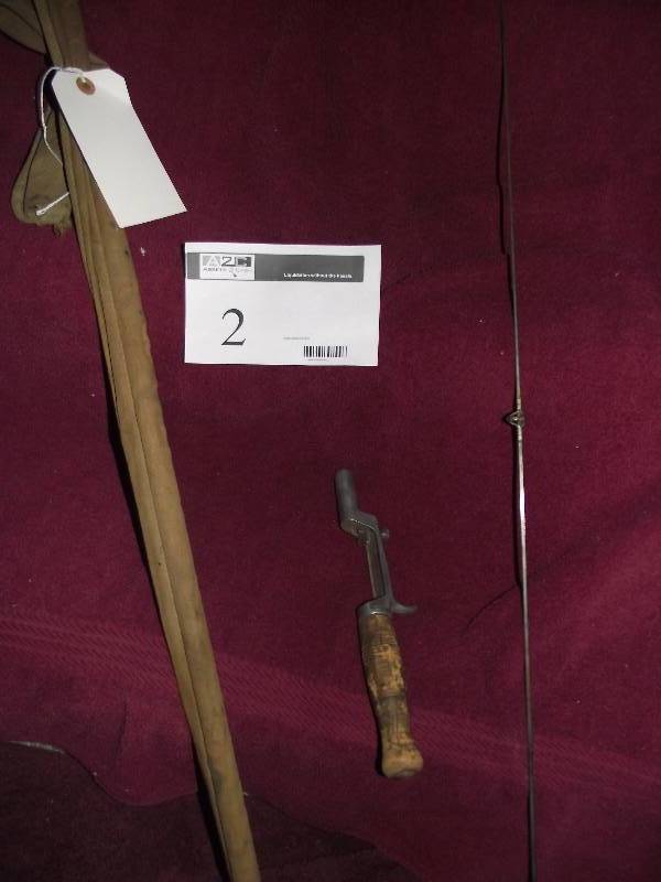 lot 2 image: The American Fork and Hoe Co. Cleveland, OH. Square tapered steel casting rod 53in.