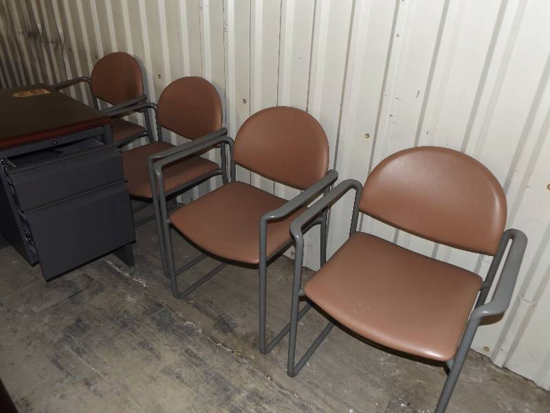 Four Brown Meeting Chairs