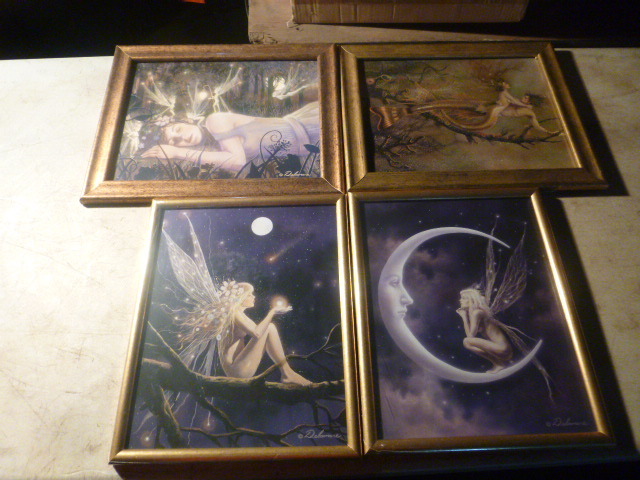 lot 128 image: 4 Framed Fairy Prints