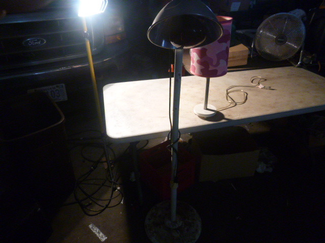 lot 129 image: Floor Heat Lamp and Table Lamp