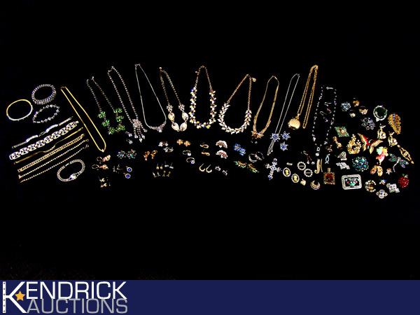 Large Lot of Vintage Rhinestone Costume Jewelry