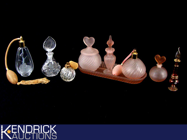 Collection of Vintage Glass Perfume Bottles