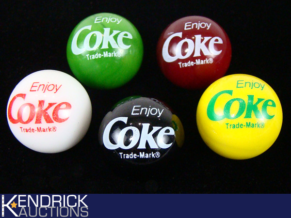 5 Vintage Collectible Coke Marbles