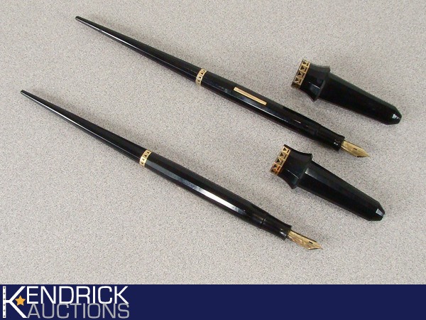 2 Antique Wahl Eversharp Fountain Desk Set Pens