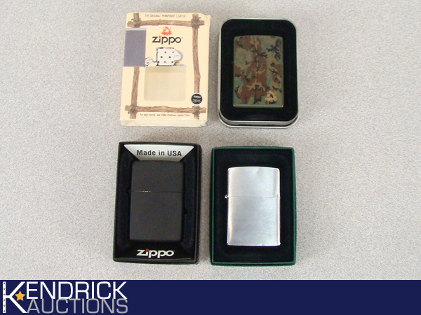 3 Mint Condition Zippo Lighters with Boxes