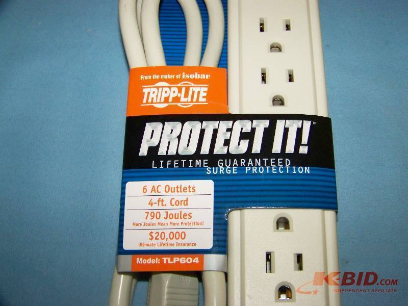 lot 49 image: (11) Tripp Lite, 6 Outlet, Surge Suppressors - BRAND NEW